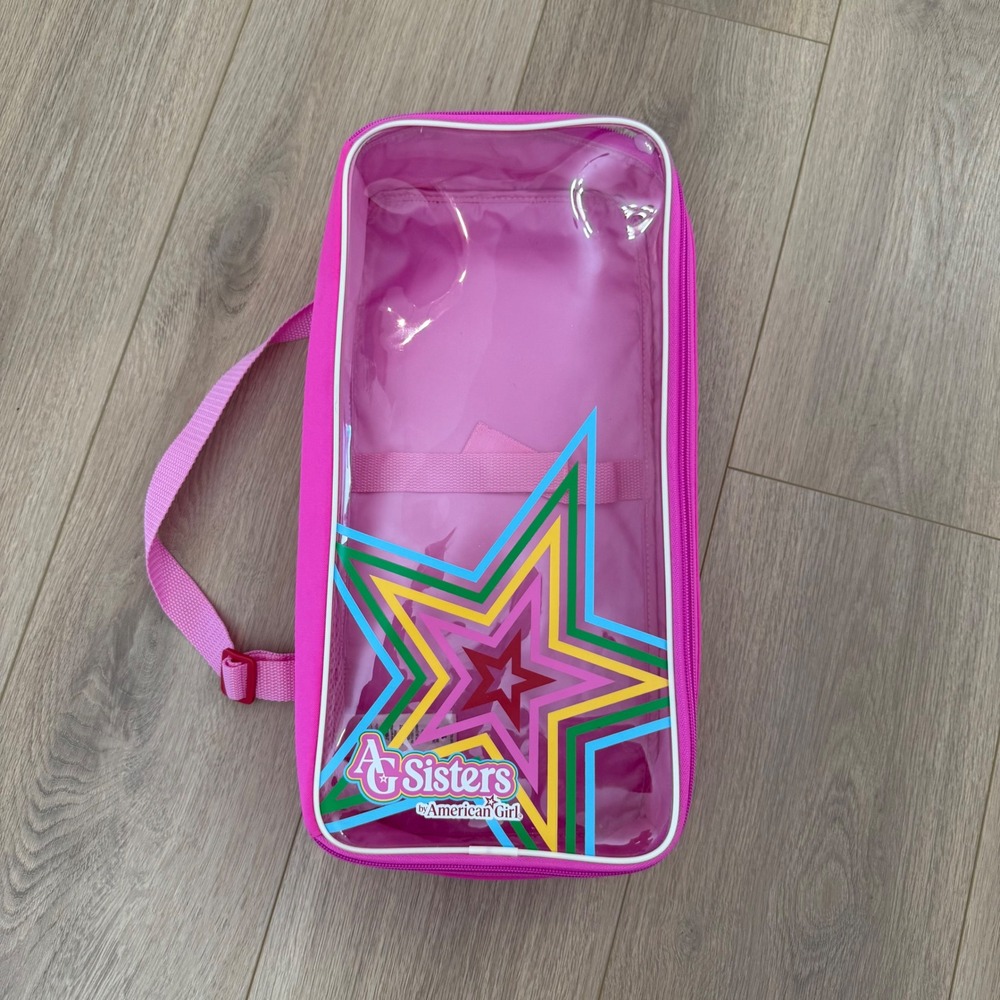 American Girl AG Sisters Doll Carrier Backpack Pink Star Travel Case Bag